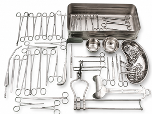 Cesarean Section Instrument Set with Sterilizing tray